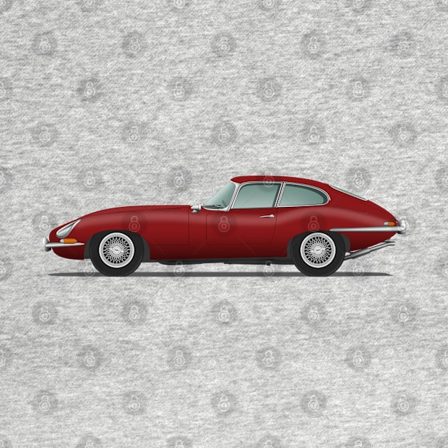 Jaguar E Type Fixed Head Coupe Maroon by SteveHClark